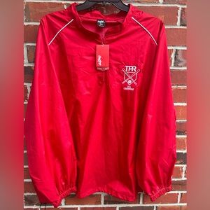 NWT Rawlings Men’s 1/4 Zip Red/White Long Sleeve Baseball Wind Jacket A-7